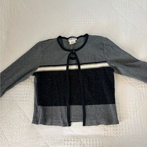 Vintage Y2K Anchor Blue ribbed tank and cardigan combo long sleeve